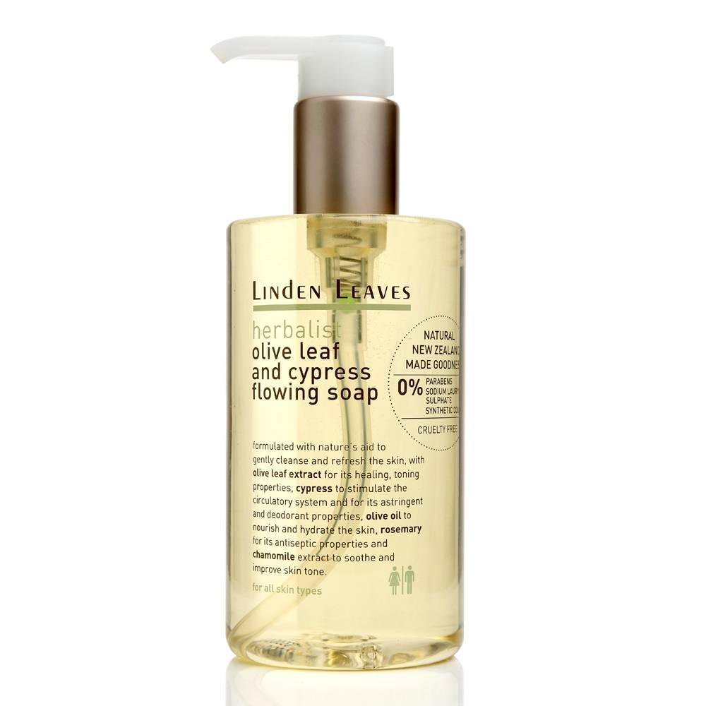 Linden Leaves Herbalist Olive Leaf and Cypress Flowing Soap 300ml