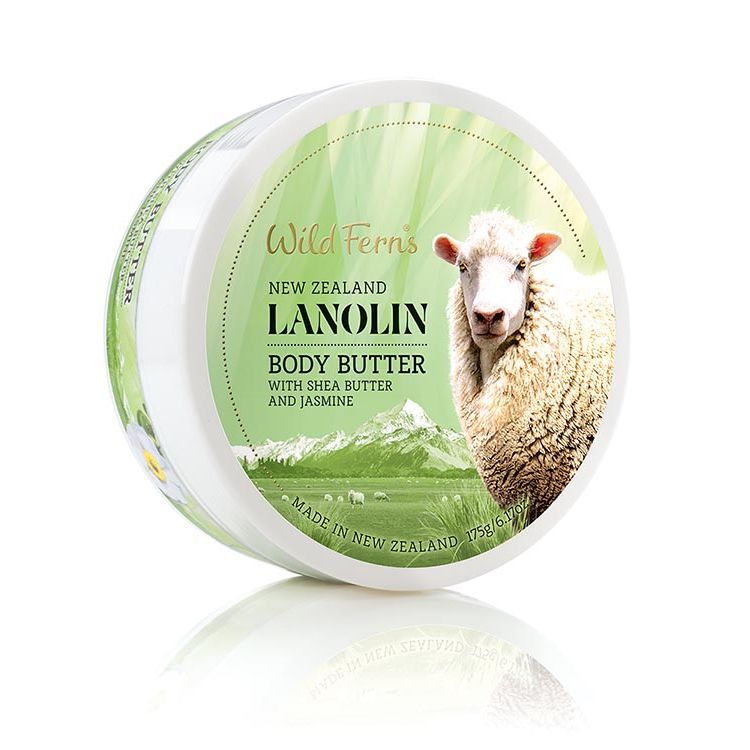 Wild Ferns New Zealand Lanolin Body Butter with Shea Butter and Jasmine 175g