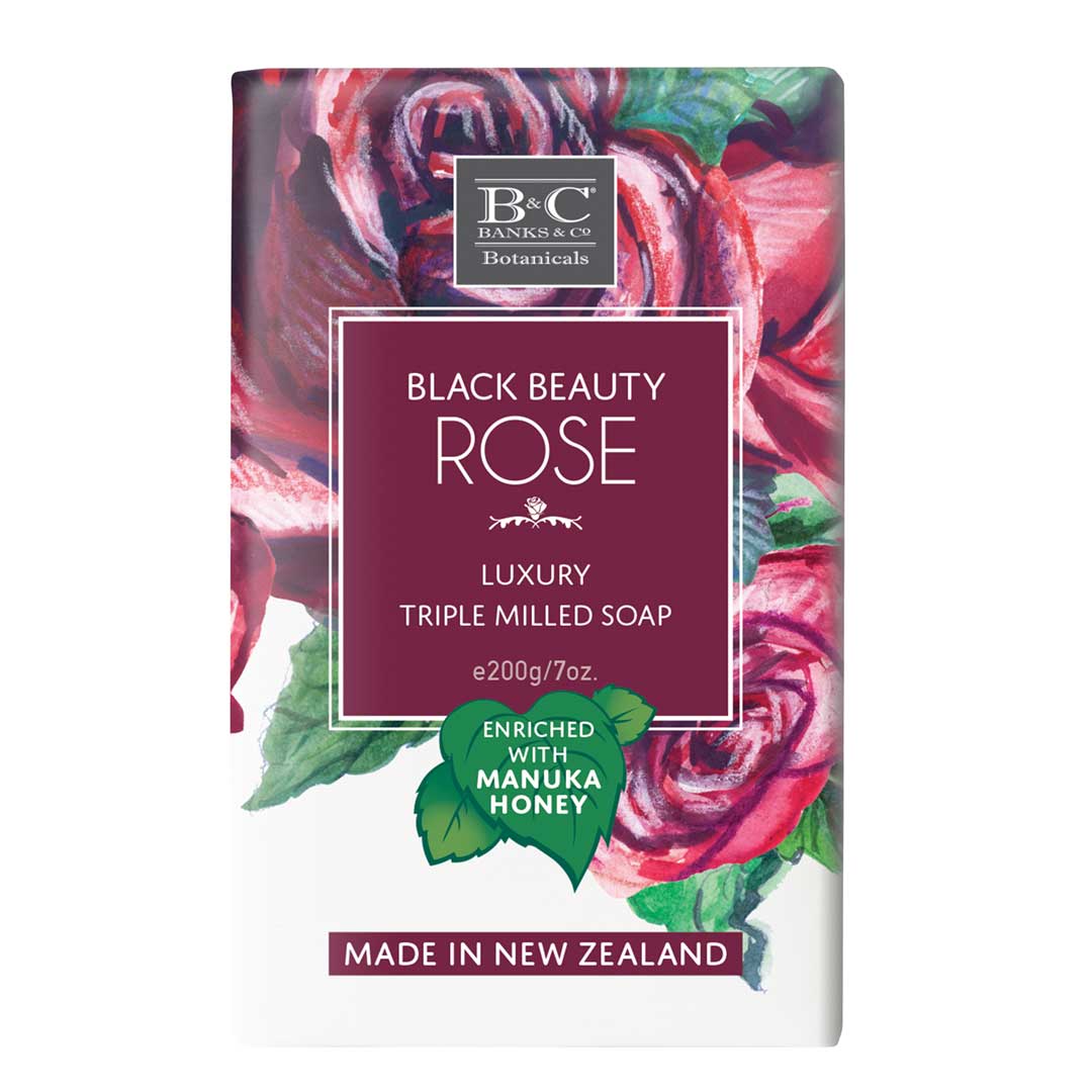 Banks & Co Botanicals Black Beauty Rose Triple Milled Soap 200g