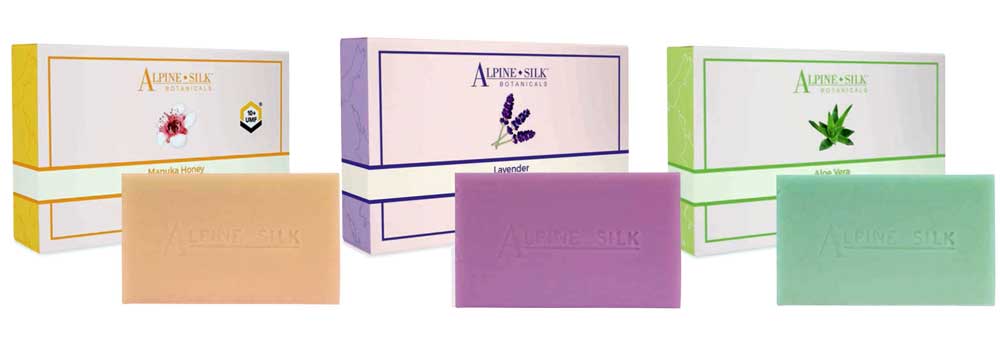 Alpine Silk Botanicals Luxury Soap Multi Pack Lavender, Manuka Honey, Aloe Vera