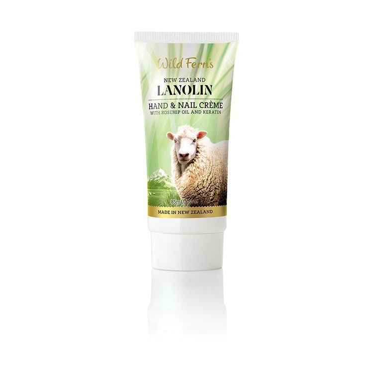 Wild Ferns New Zealand Lanolin Hand and Nail Creme with Rosehip Oil and Keratin 85ml
