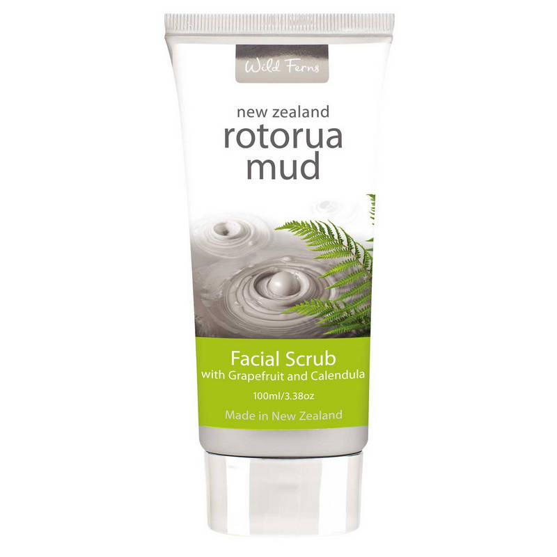 Wild Ferns Rotorua Mud Facial Scrub with Grapefruit & Calendula 100ml